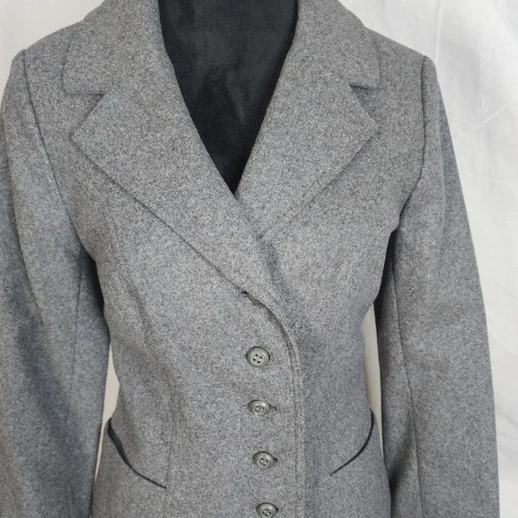 West Germany Vintage HERBERT MEYER Size Small Gray Felted Wool Blend Short‎ Coat